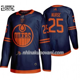 Edmonton Oilers Dresy Darnell Nurse 25 Adidas 2019-2020 Modrý Authentic - Dětské